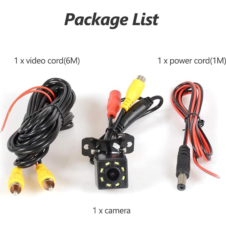 Cámara de Respaldo CUQI con 8 LEDs Visión Nocturna 170°