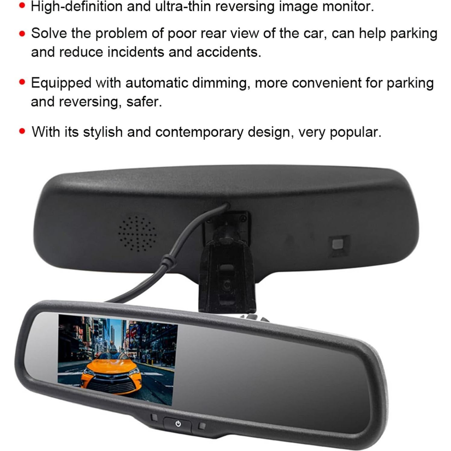 Monitor Espejo Retrovisor 4.3" Genérico con Atenuación Automática