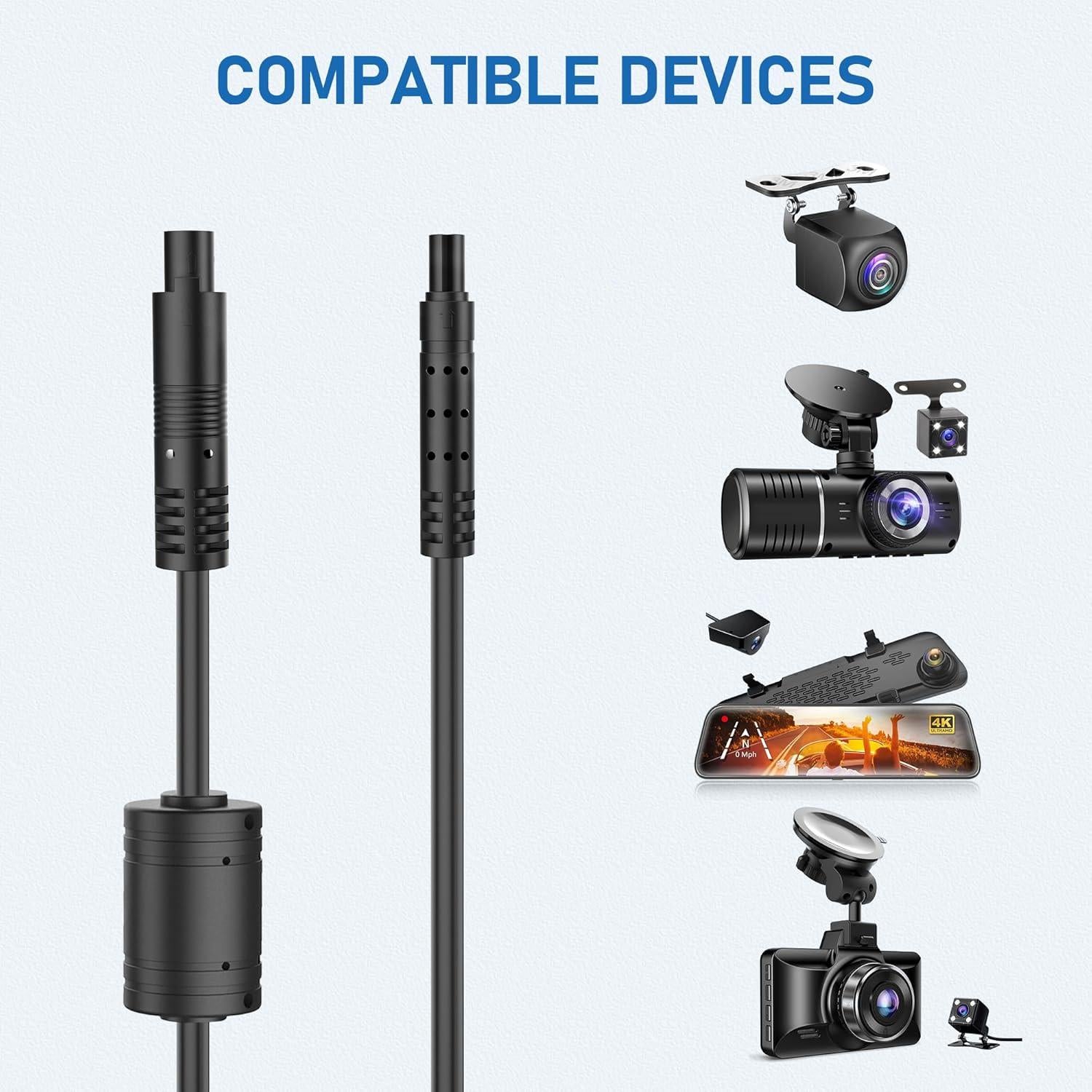 Cable de Extensión para Cámara de Respaldo YQMAJIM 2.74m 4 Pines