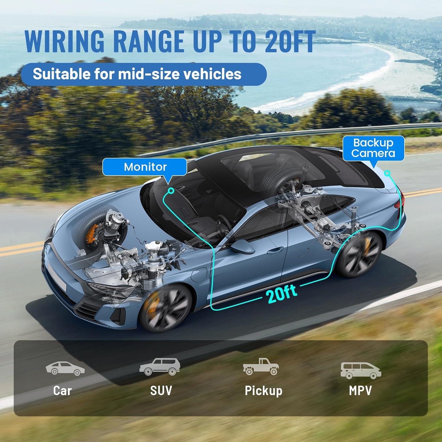 EWAY Cable de Extensión RCA 6m con Activación para Cámara de Respaldo