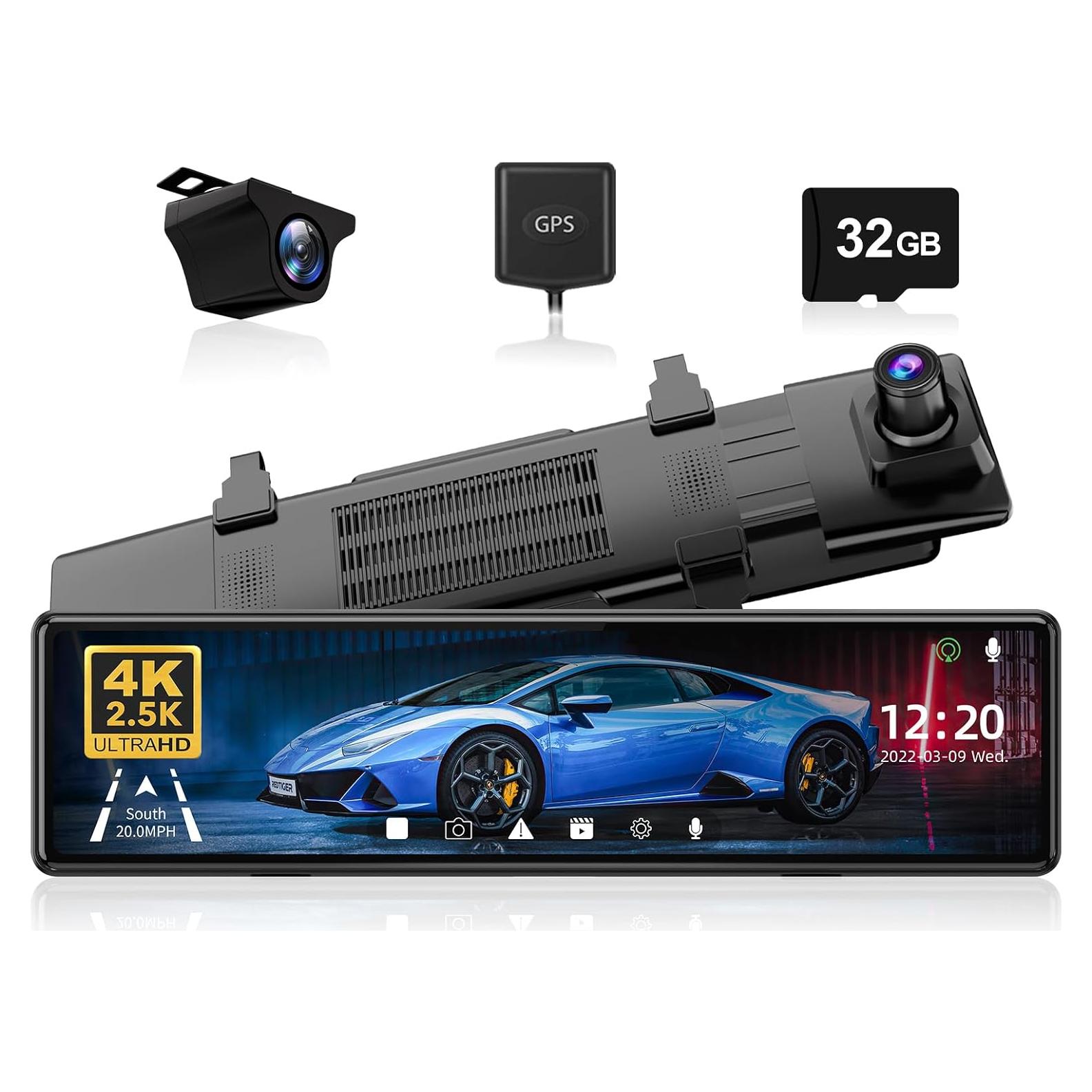 Cámara de Espejo REDTIGER T27 4K Delantera y 2.5K Trasera