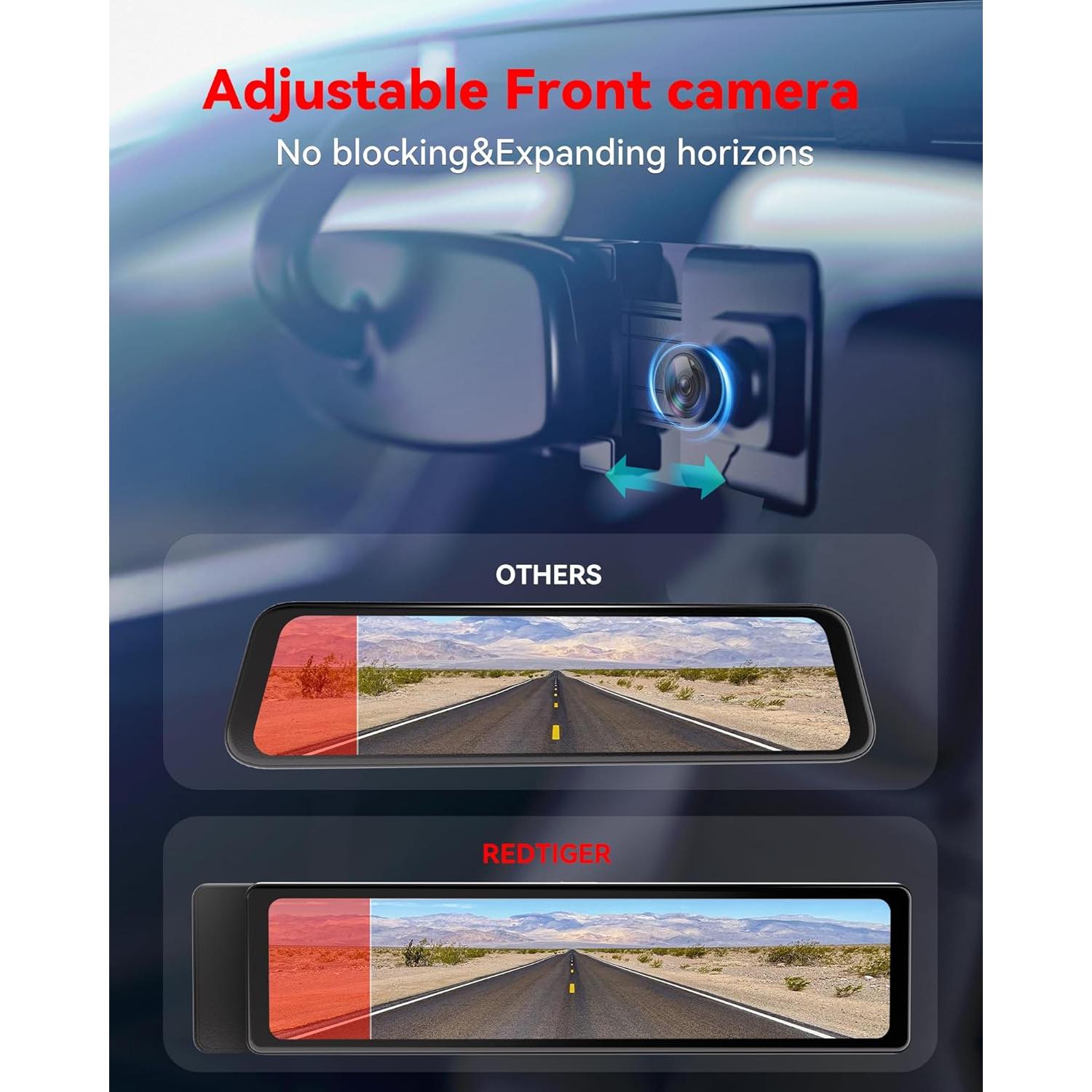 Cámara de Espejo REDTIGER T27 4K Delantera y 2.5K Trasera