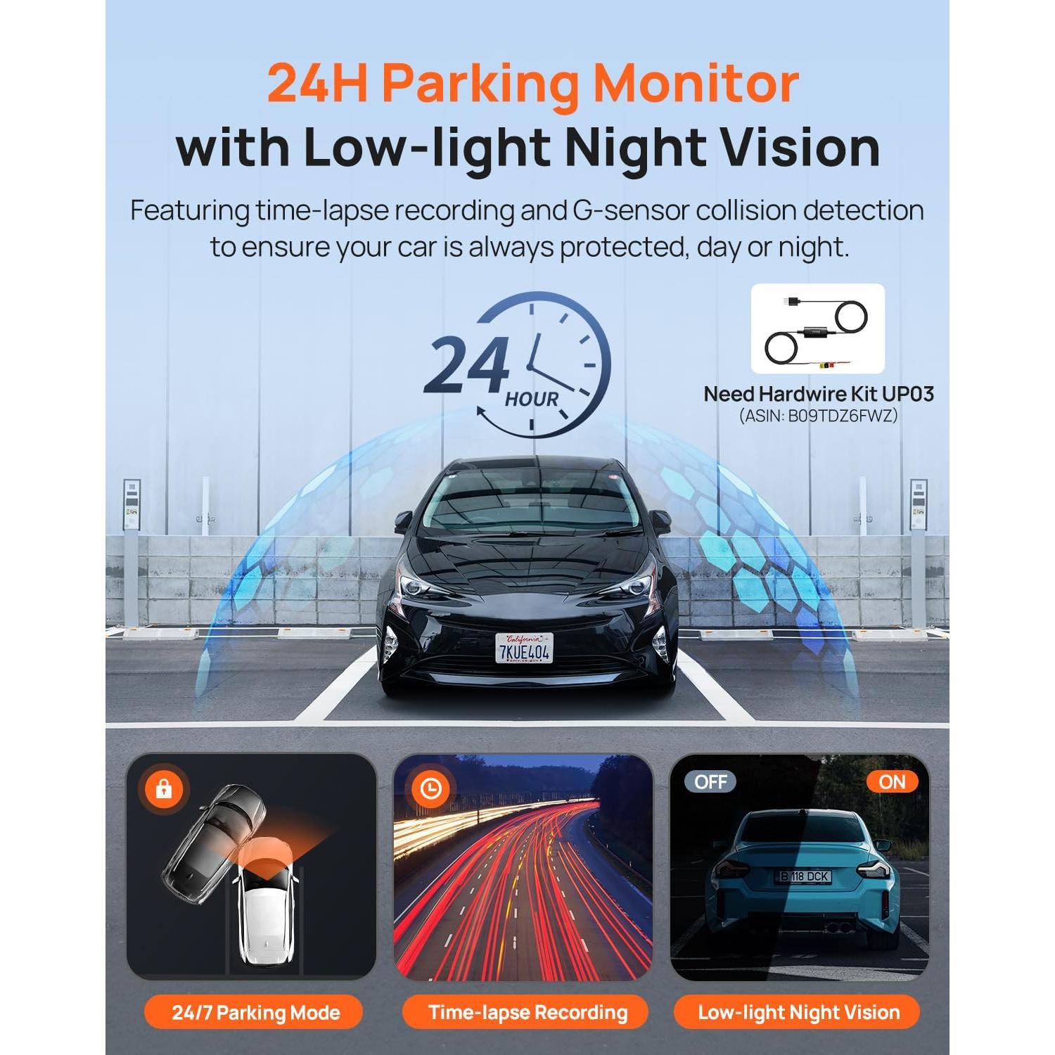 Cámara Dash 70mai A410 Doble 2.5K+1080P con GPS y Wi-Fi