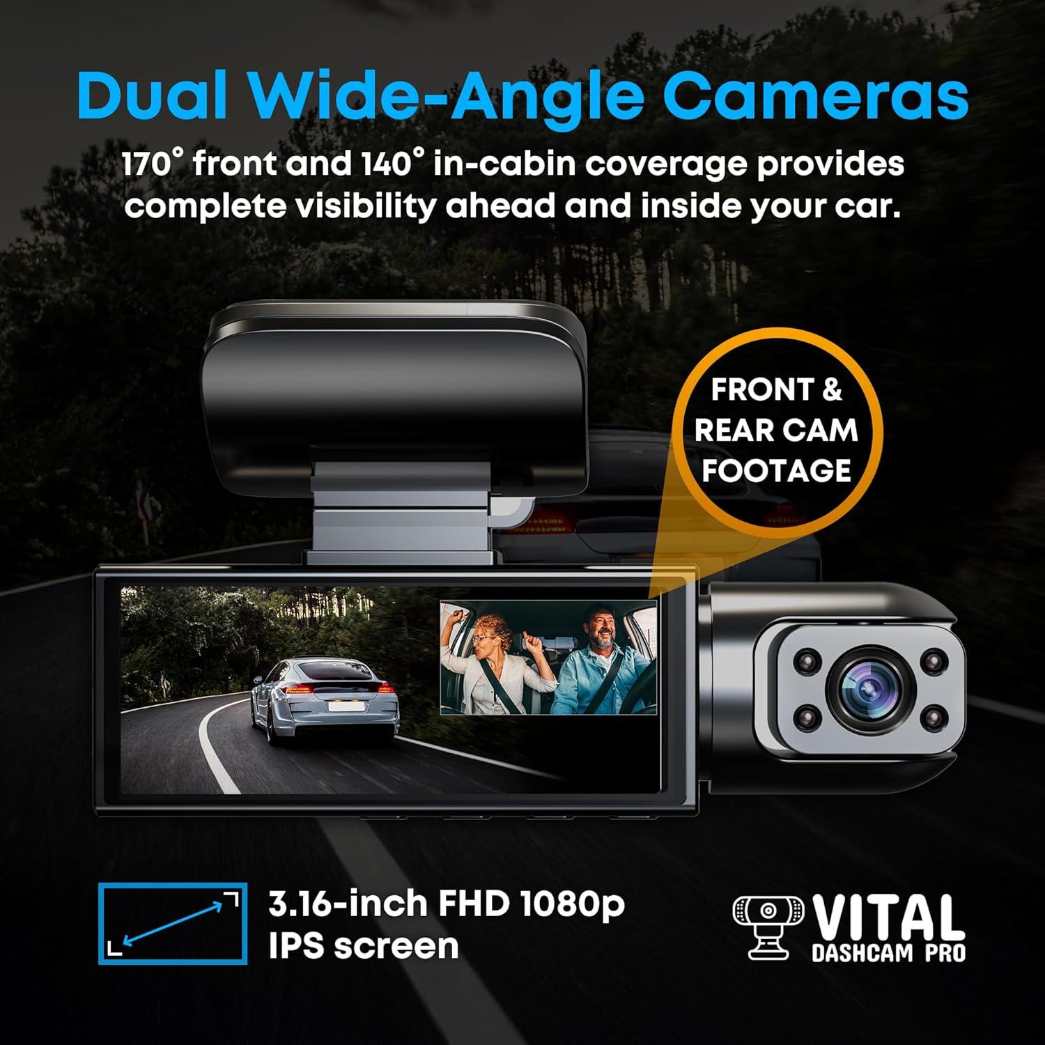 Cámara de Salpicadero Vital Dashcam Pro 2025 FHD Doble