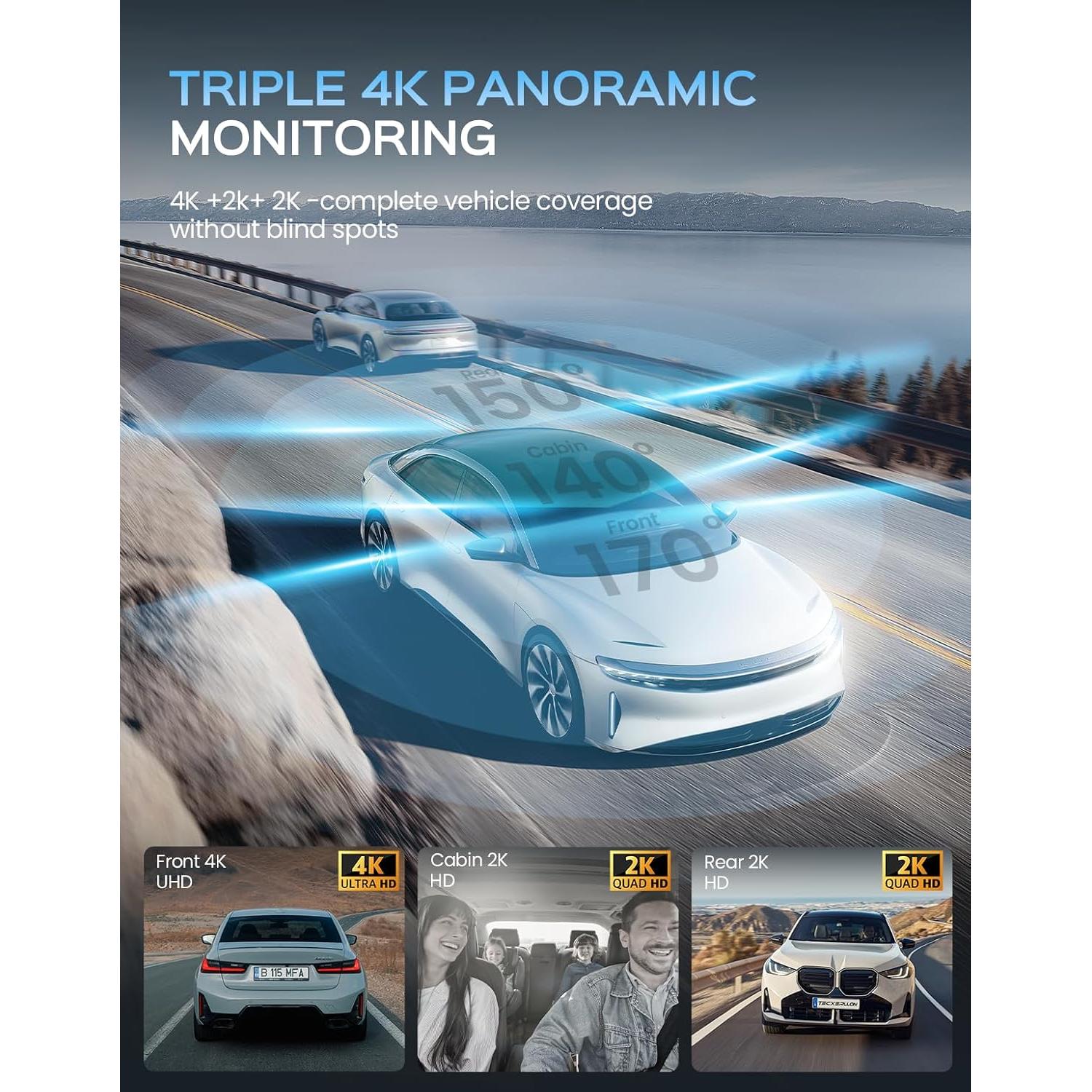 Cámara de tablero 4K TECXERLLON TX320H con GPS y ADAS