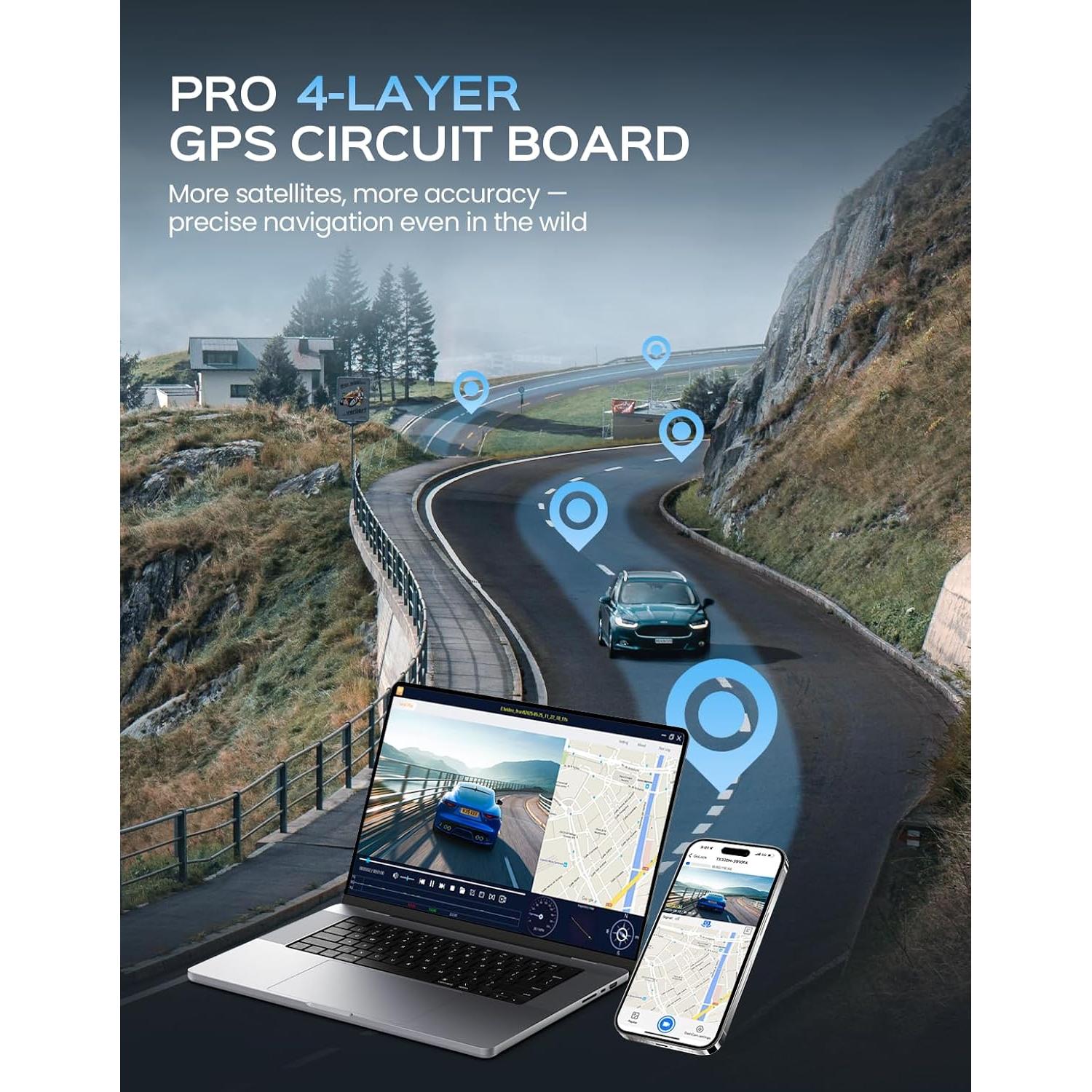 Cámara de tablero 4K TECXERLLON TX320H con GPS y ADAS