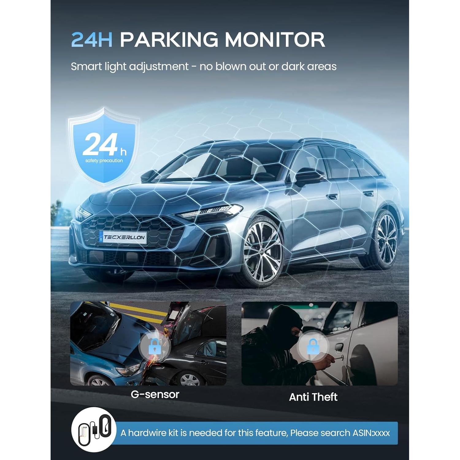 Cámara de tablero 4K TECXERLLON TX320H con GPS y ADAS