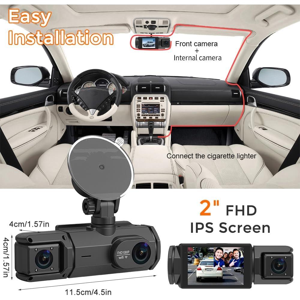 Cámara de tablero QiyuanLS Doble 1080P Full HD WiFi 170°