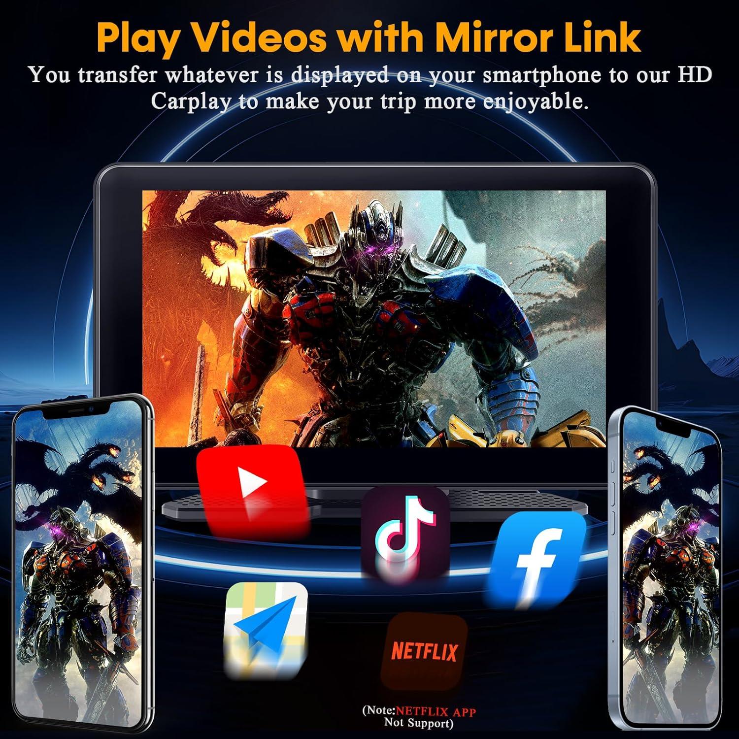 Pantalla CarPlay Inalámbrica 7" con Cámara de Tablero 2.5K