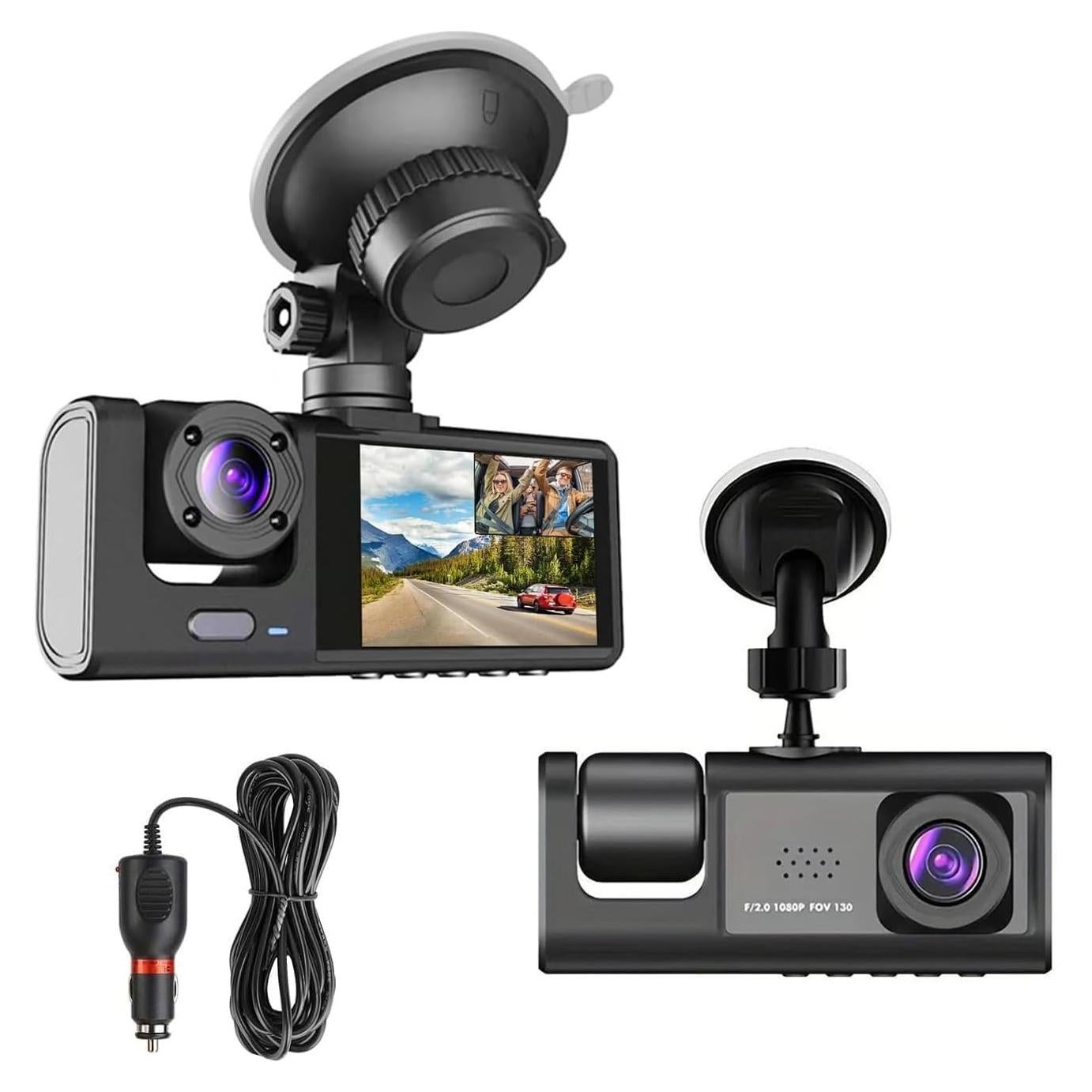 Cámara Doble para Automóvil METRICSQUARE 1080P con Audio