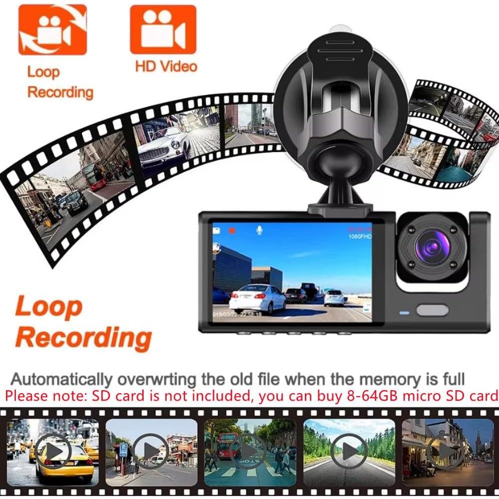 Cámara Doble para Automóvil METRICSQUARE 1080P con Audio