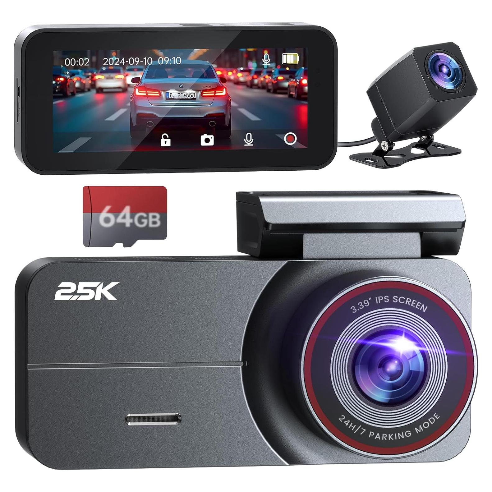 Cámara de tablero delantera y trasera Yonvim 2.5K QHD