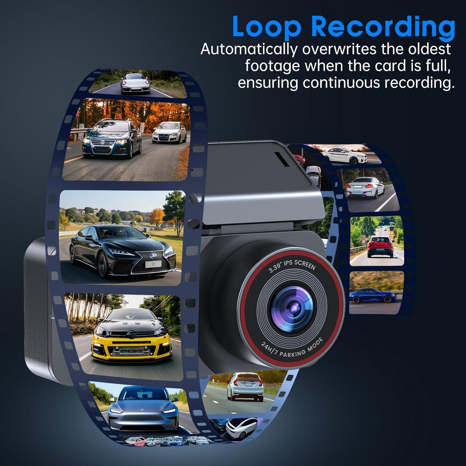 Cámara de tablero delantera y trasera Yonvim 2.5K QHD