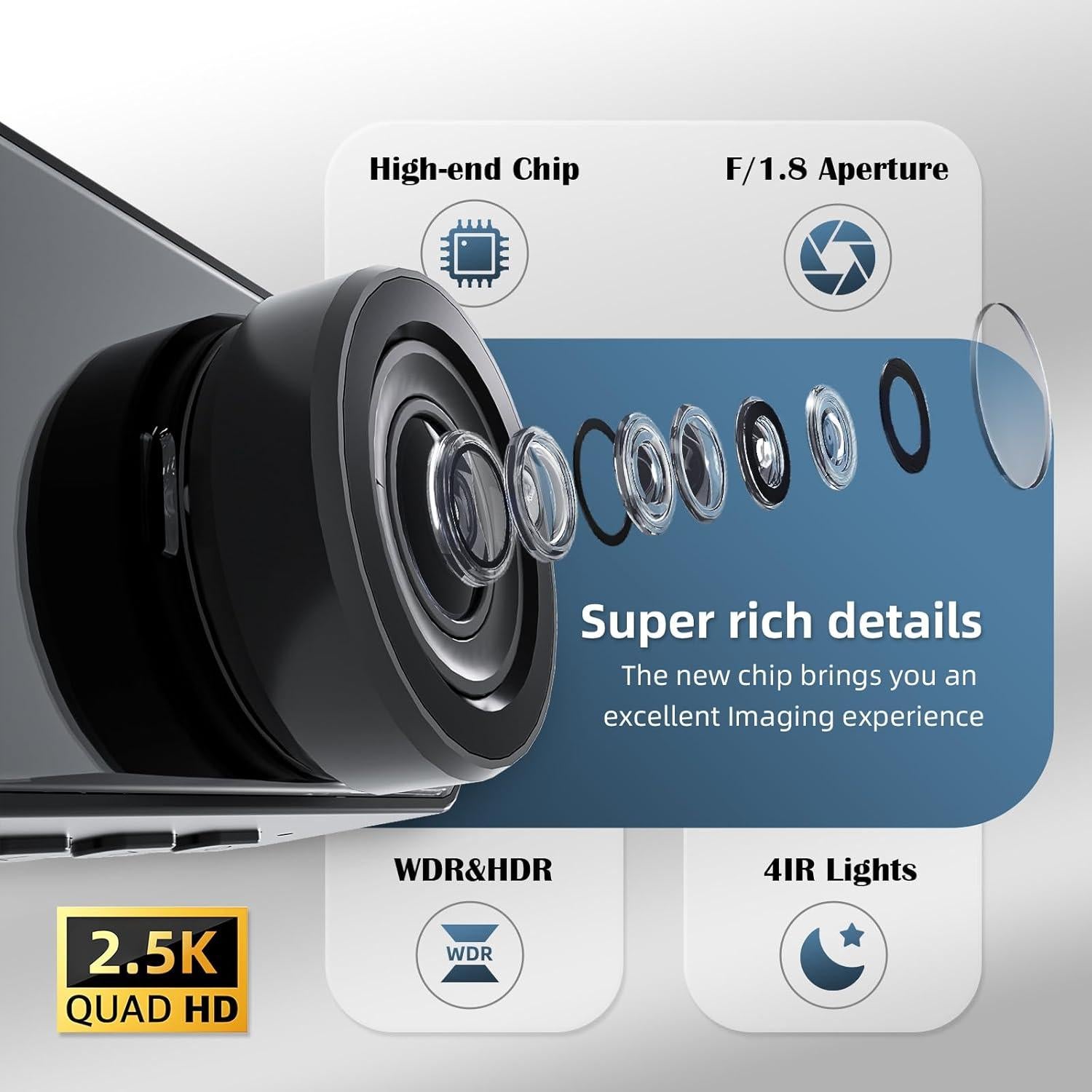 Cámara de tablero 3 canales Gloryes A520B 2.5K UHD con SD 64GB