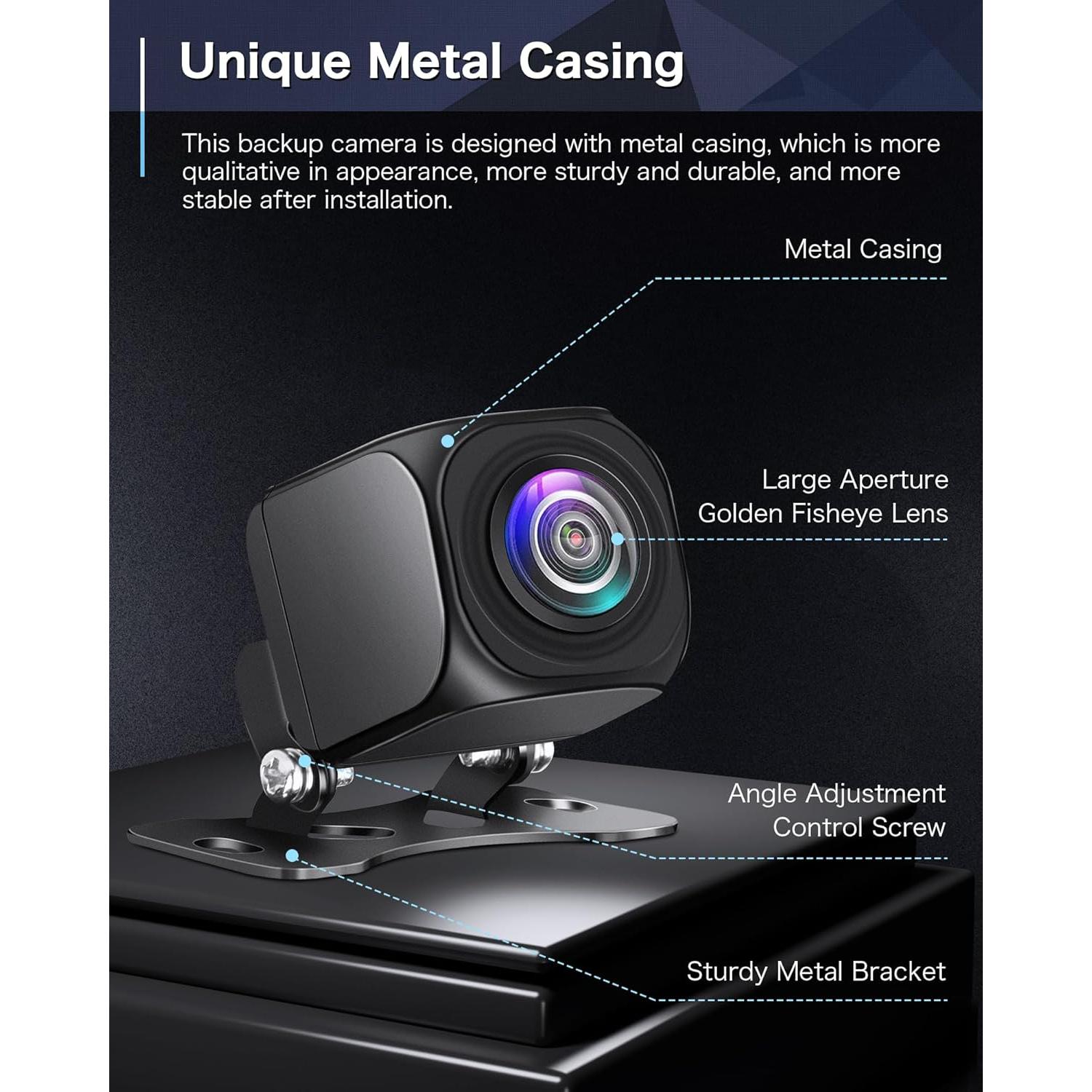 Cámara de Respaldo Tenpmas AHD 1080P 160° Impermeable