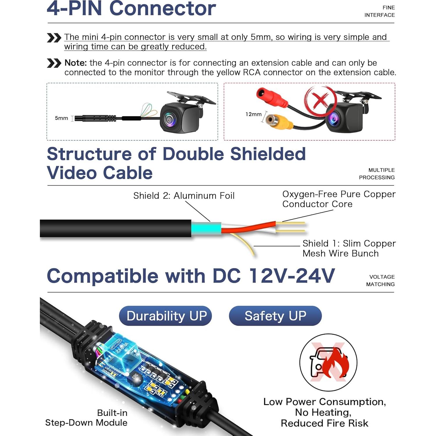 Cámara de Respaldo Tenpmas AHD 1080P 160° Impermeable