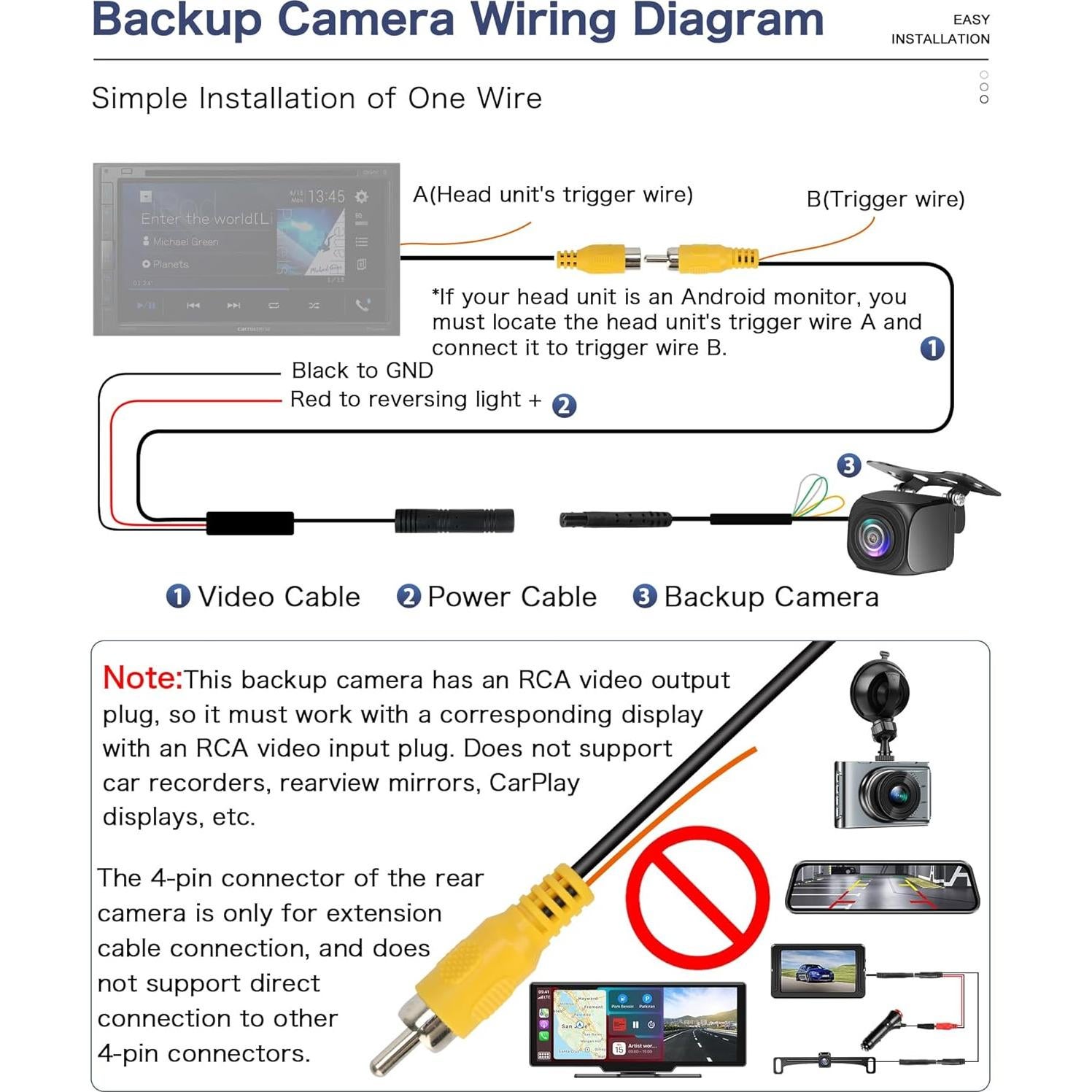 Cámara de Respaldo Tenpmas AHD 1080P 160° Impermeable