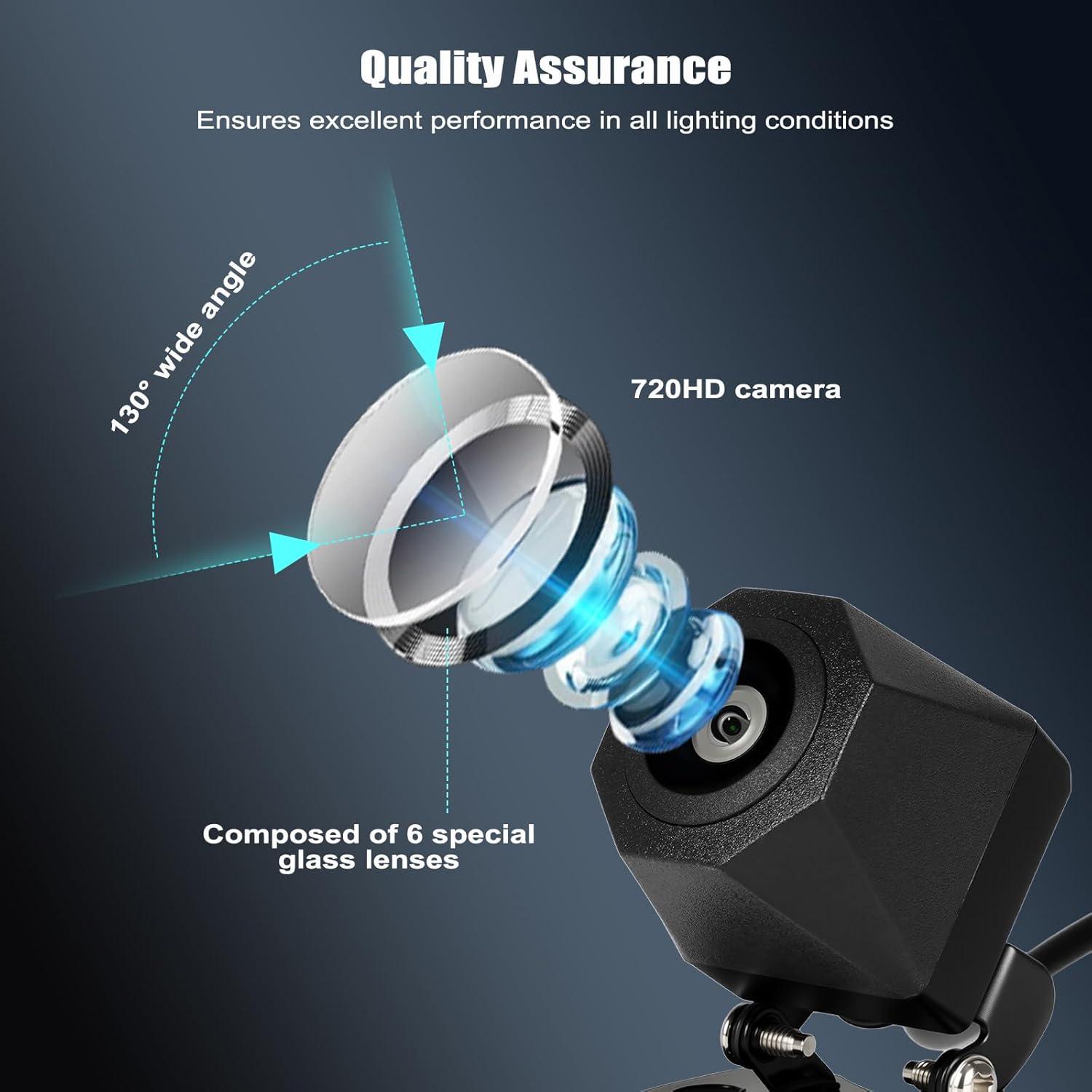 Cámara de Respaldo Camecho IP68 720P AHD 130° para Vehículo