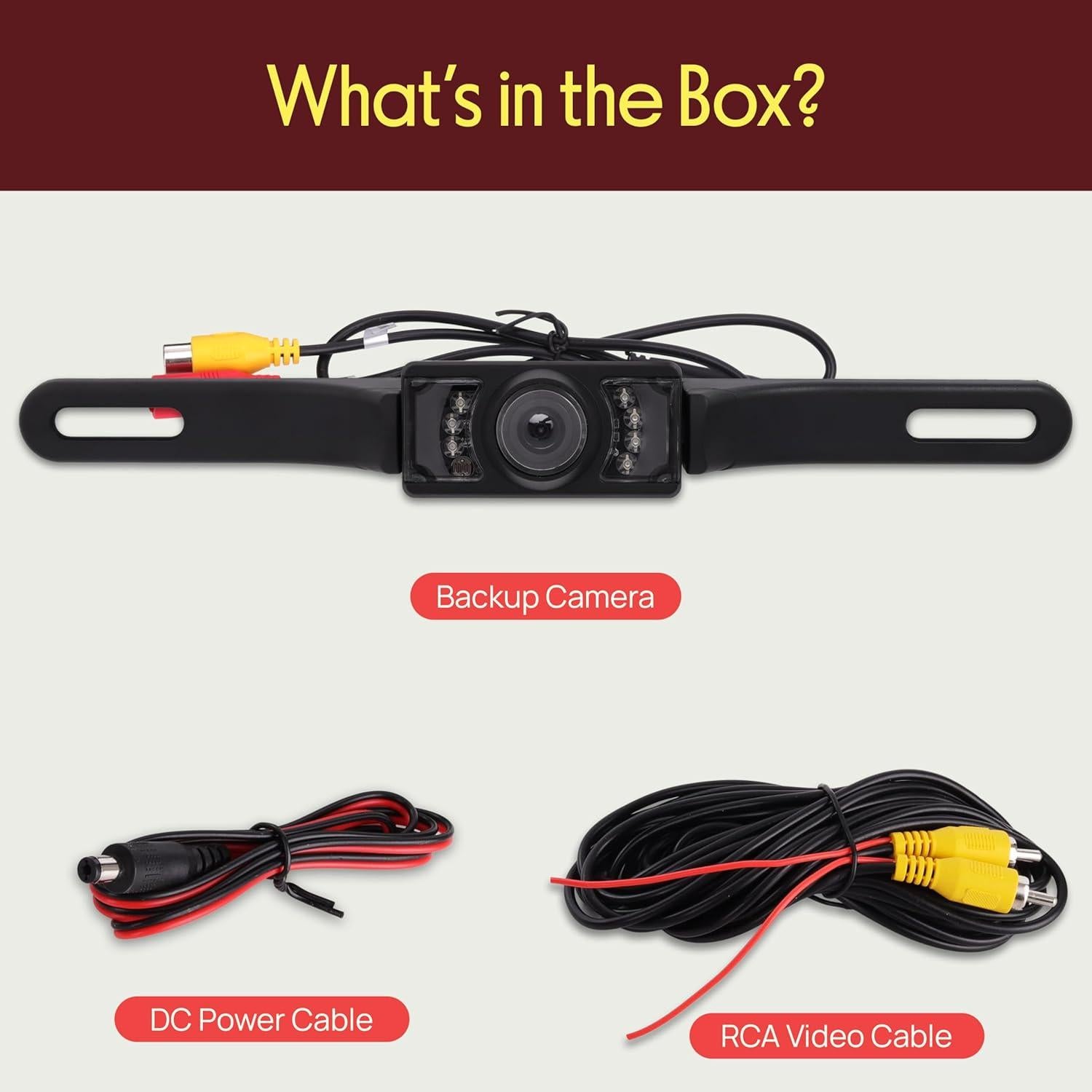 Cámara de Respaldo Pyle PLCM10 para Placa de Matrícula 1080p