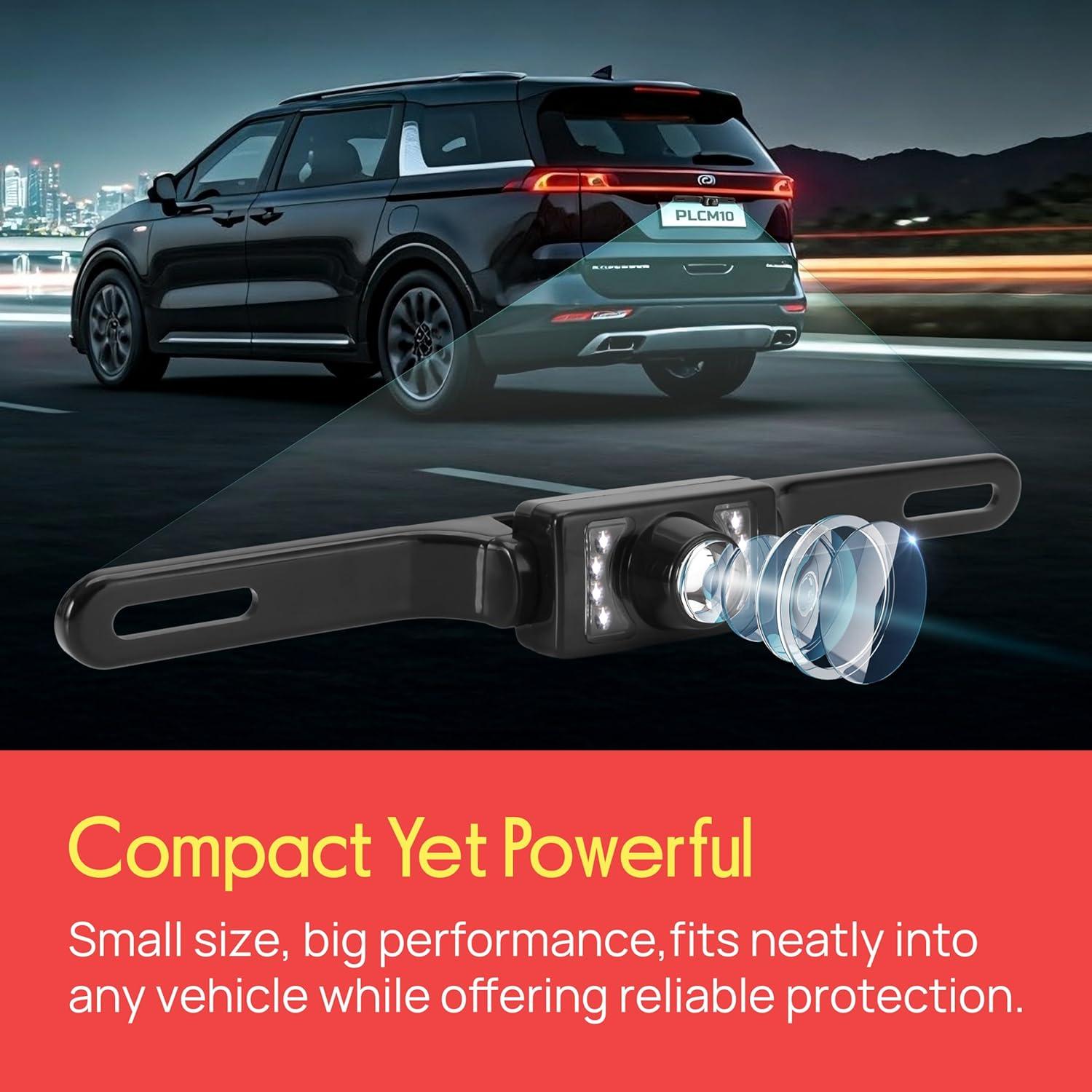 Cámara de Respaldo Pyle PLCM10 para Placa de Matrícula 1080p