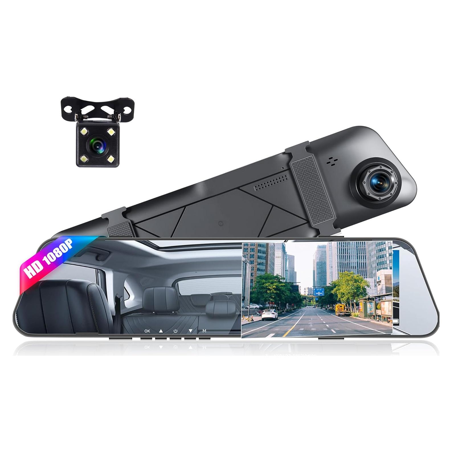 Cámara de Espejo Retrovisor AMprime 4.5" 1080P Doble Cámara