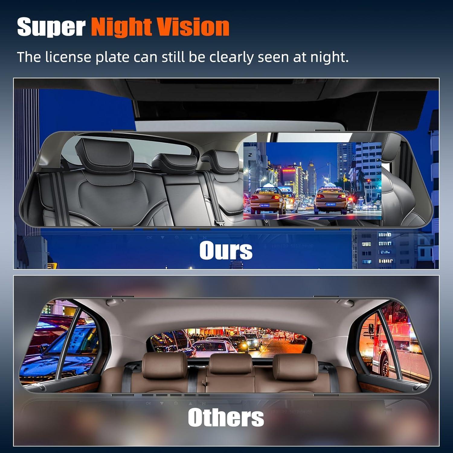 Cámara de Espejo Retrovisor AMprime 4.5" 1080P Doble Cámara