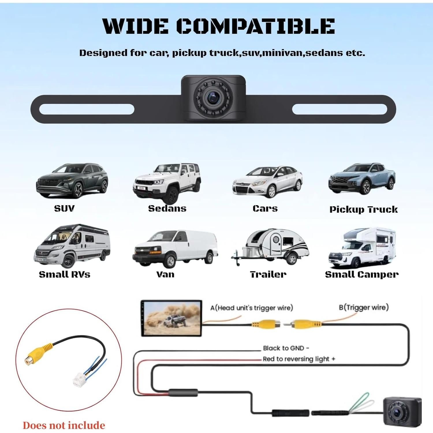 Cámara de Respaldo Epronic IP69 con Visión Nocturna 149°