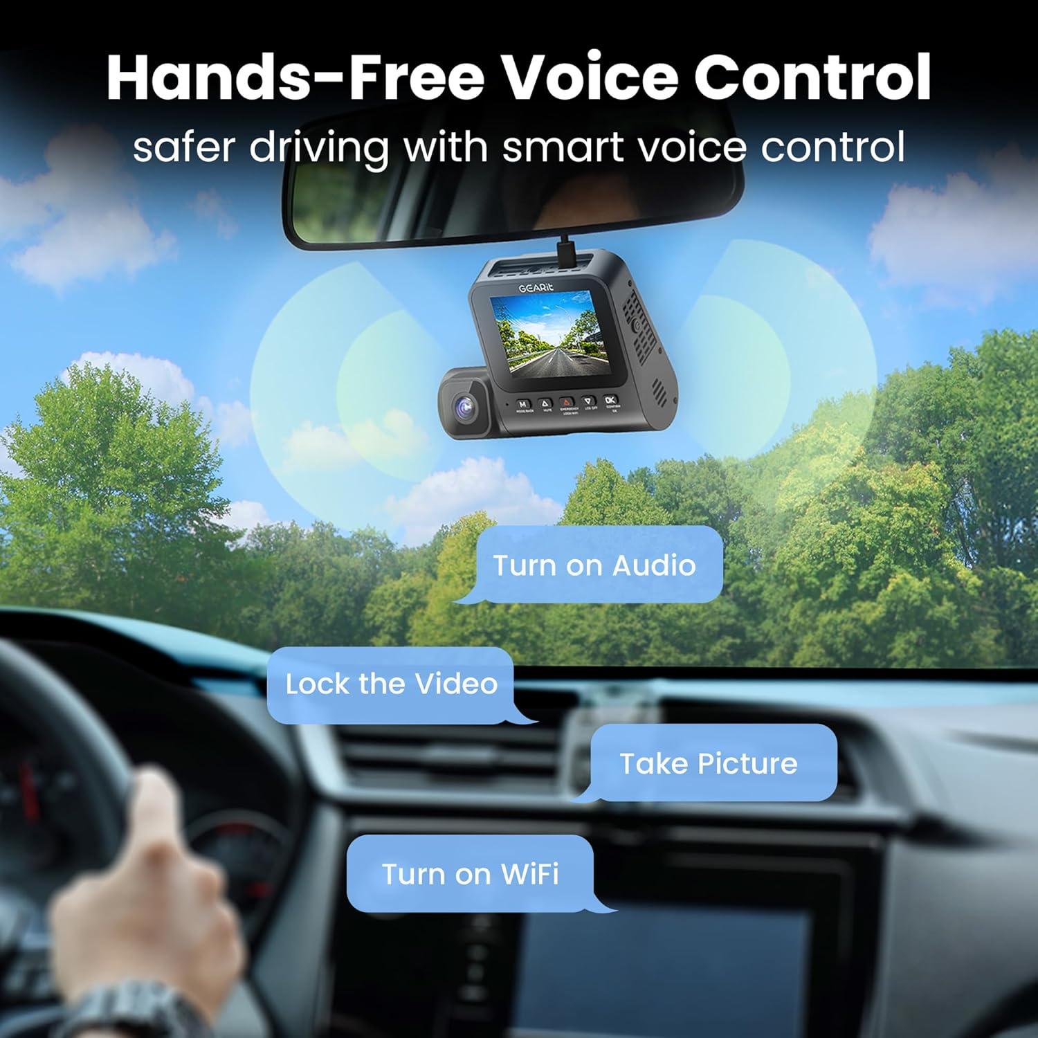 Cámara de tablero GEARit 4K triple con visión nocturna