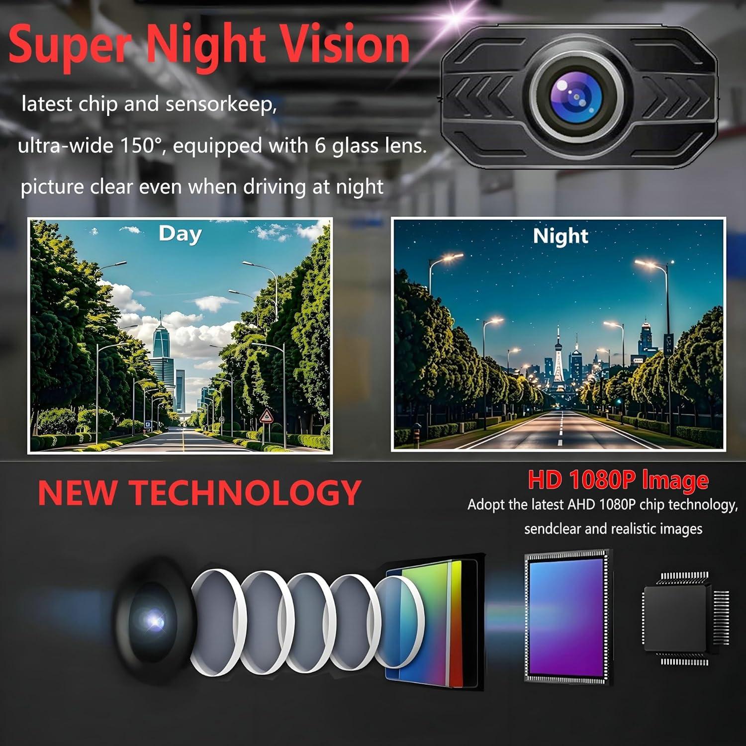 Cámara de Respaldo YIMU AHD701 con Monitor 7" HD 2K