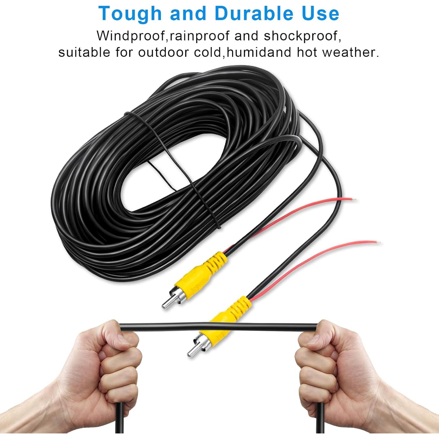 Cable de Video RCA Engrosado LBW 10 Metros para Cámara de Reversa