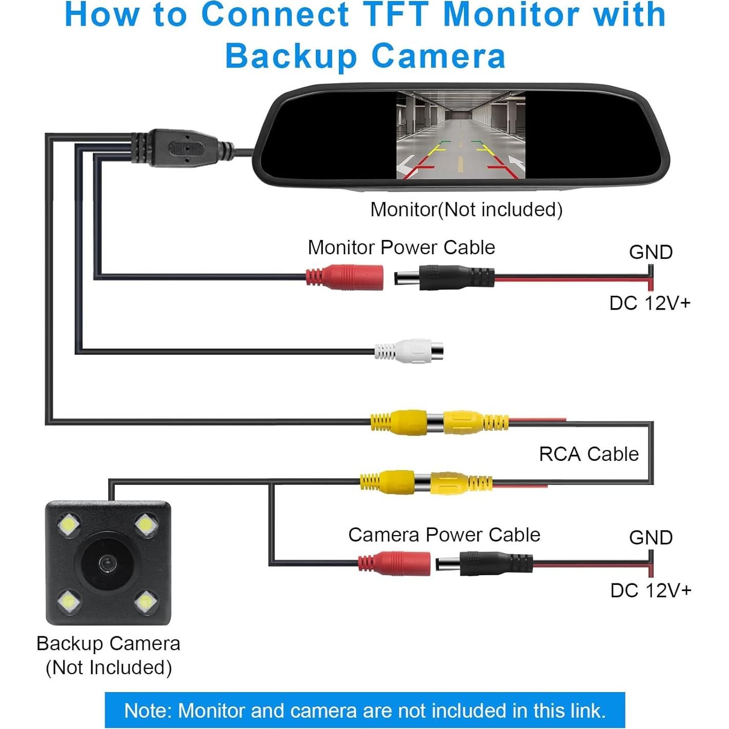 Cable de Video RCA Engrosado LBW 10 Metros para Cámara de Reversa