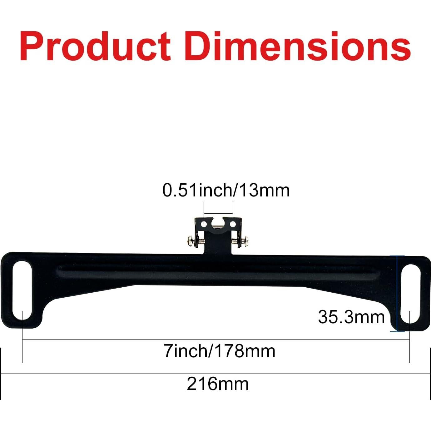 Soporte de cámara de visión trasera universal para automóvil - Negro