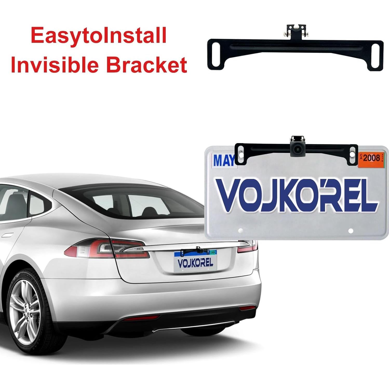 Soporte de cámara de visión trasera universal para automóvil - Negro