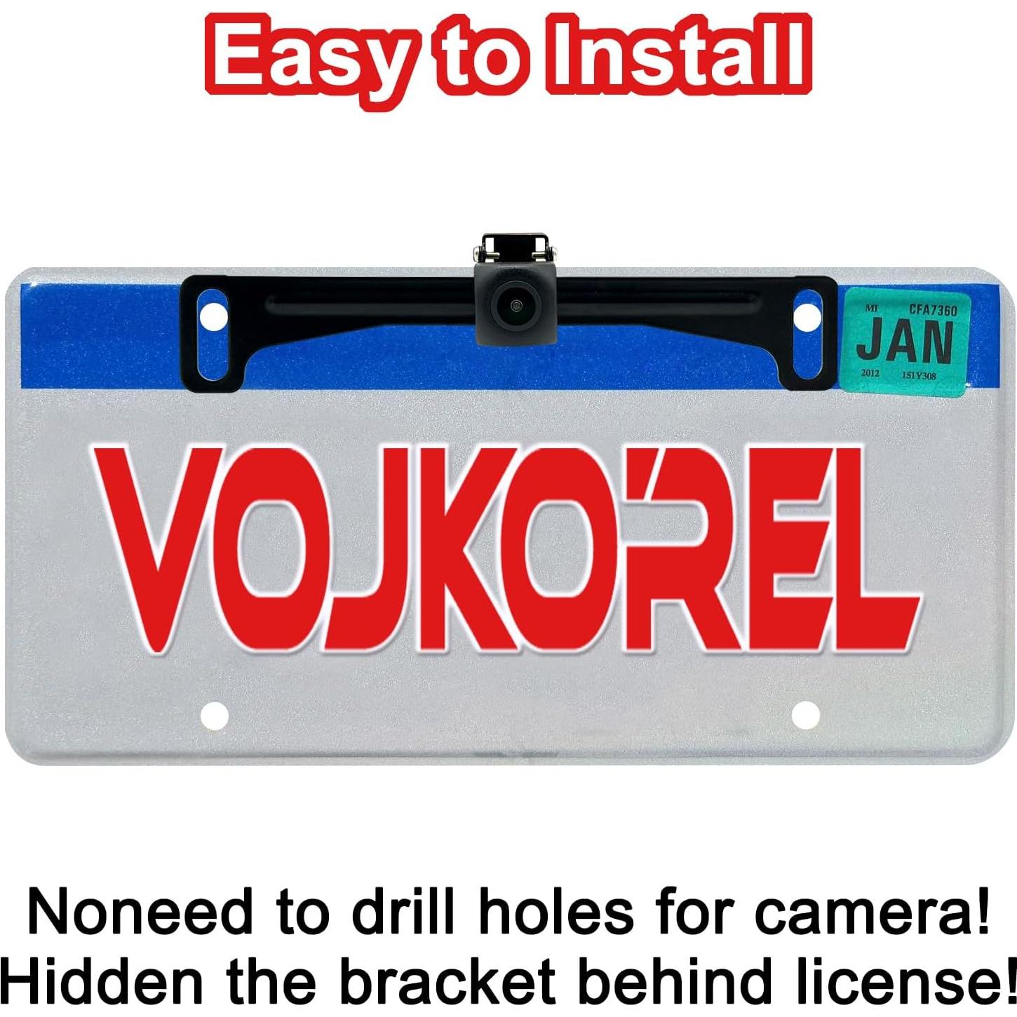 Soporte de cámara de visión trasera universal para automóvil - Negro