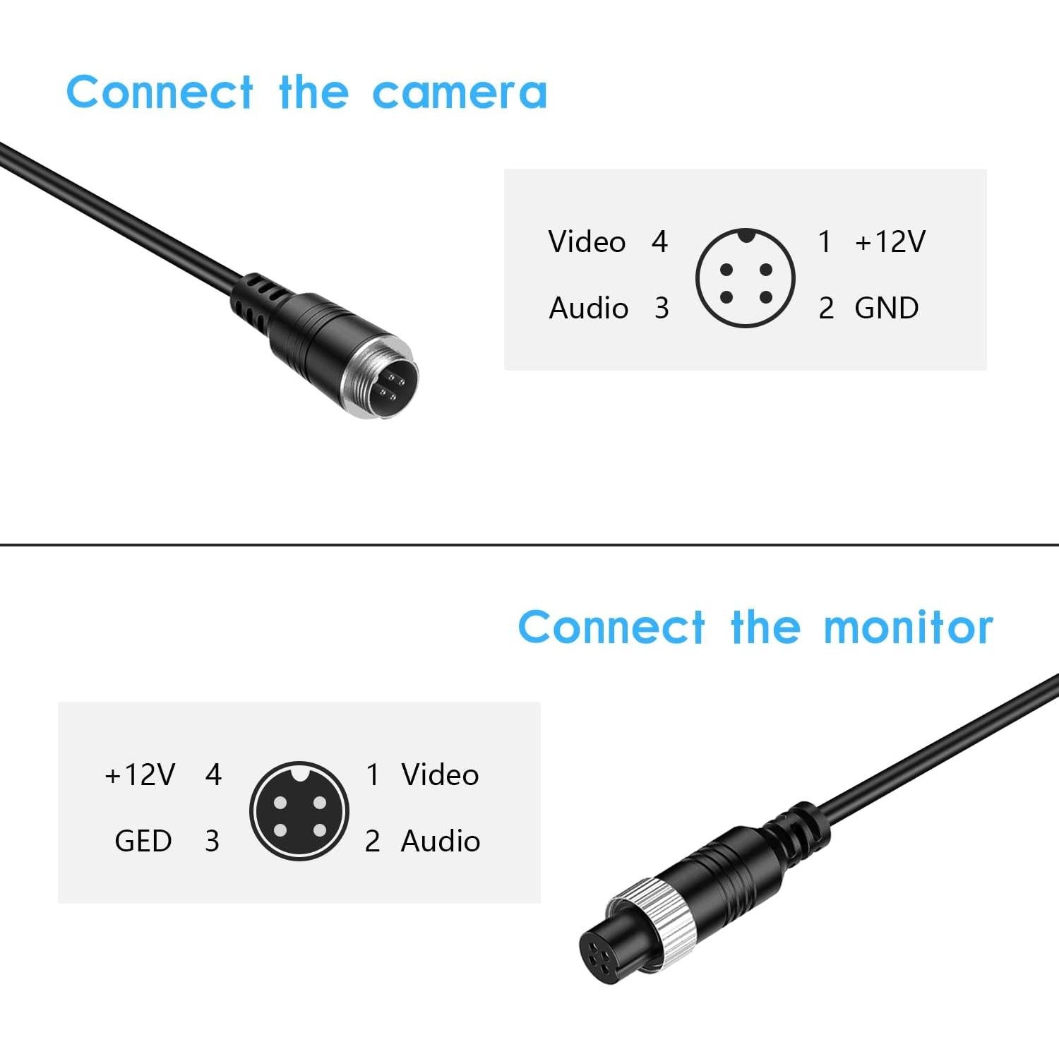 Cable de Extensión de Video 4-Pin EKYLIN 5M Impermeable