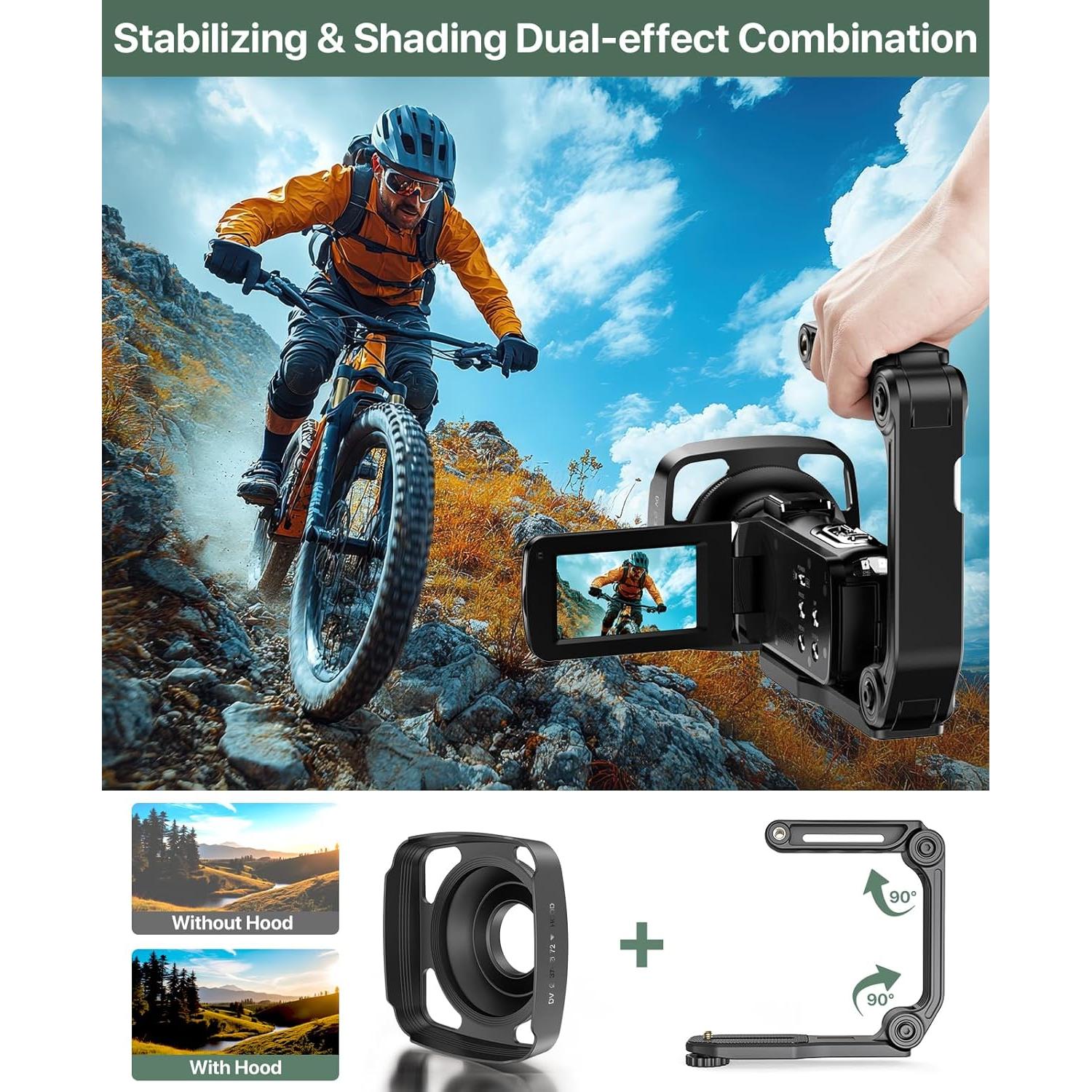 Cámara de Video 4K FJFJOPK HDV-3051L 64MP Zoom 18X