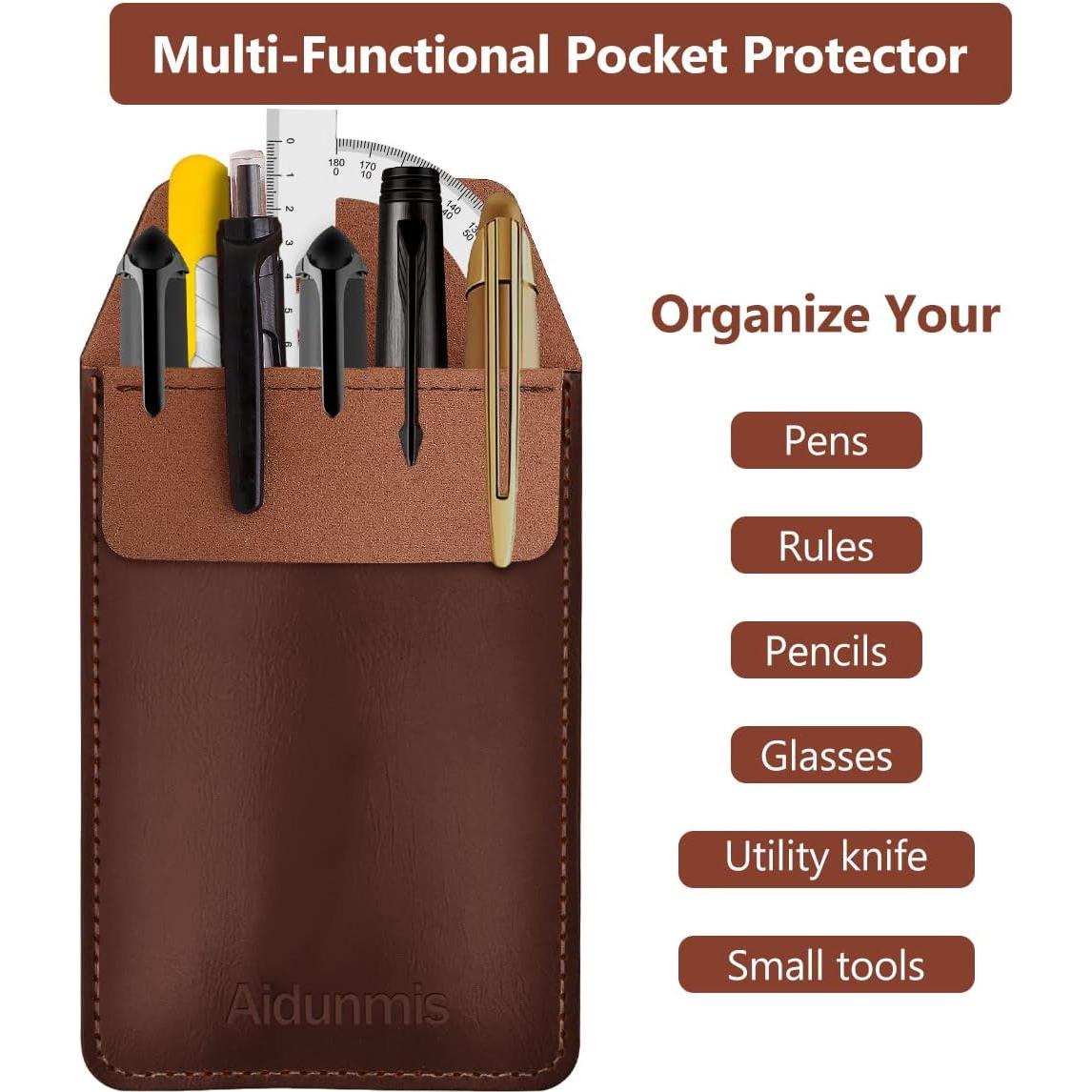 Protector de Bolsillo Aidunmis 2 Piezas Cuero PU Marrón Negro