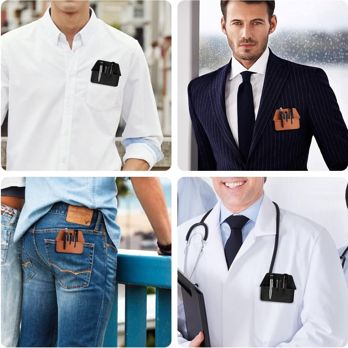 Protector de Bolsillo Aidunmis 2 Piezas Cuero PU Marrón Negro