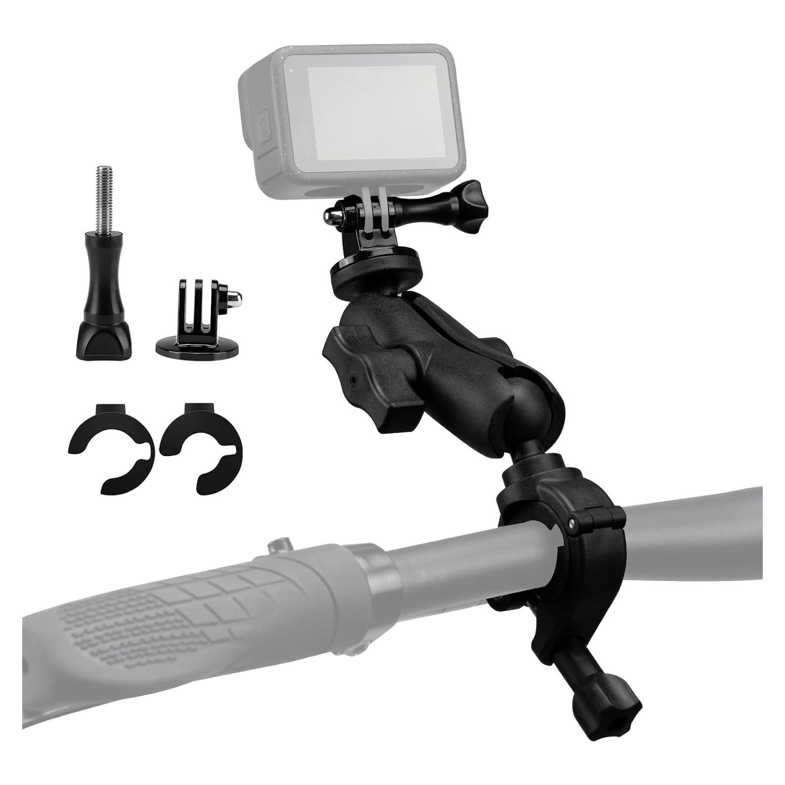 Soporte de cámara con abrazadera E-Mangue para bicicletas y motos