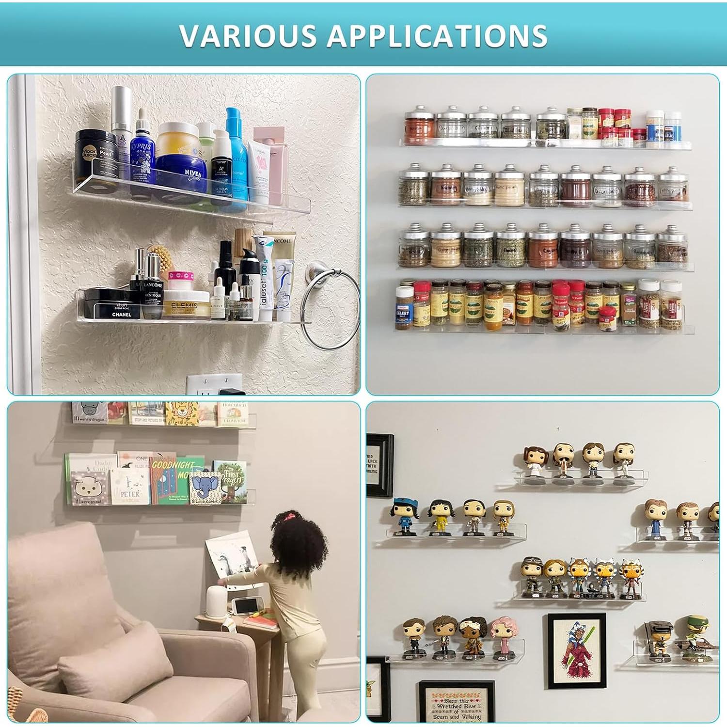 Estantes Flotantes Acrílicos Albumgit 2 Piezas 38.1 cm