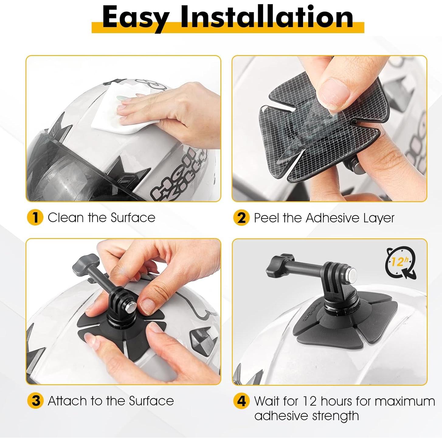 Soporte Adhesivo para Cámara de Casco MagitcSee - Compatible GoPro, Insta360, DJI