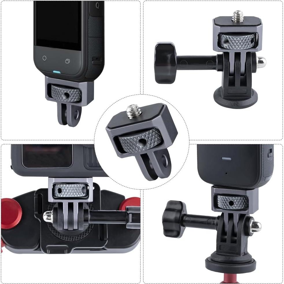 Adaptador de Montaje de Aluminio CNC 1/4" para GoPro y Cámaras