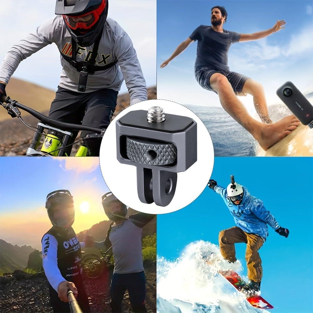 Adaptador de Montaje de Aluminio CNC 1/4" para GoPro y Cámaras
