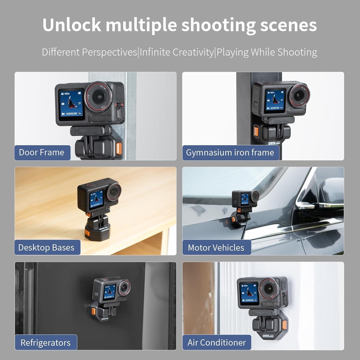 Base de liberación rápida magnética YDW para cámaras de acción