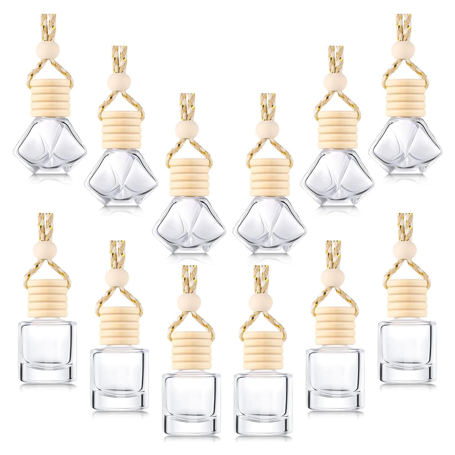 12 Botellas Difusoras de Coche Patelai 8ml Vidrio Claro