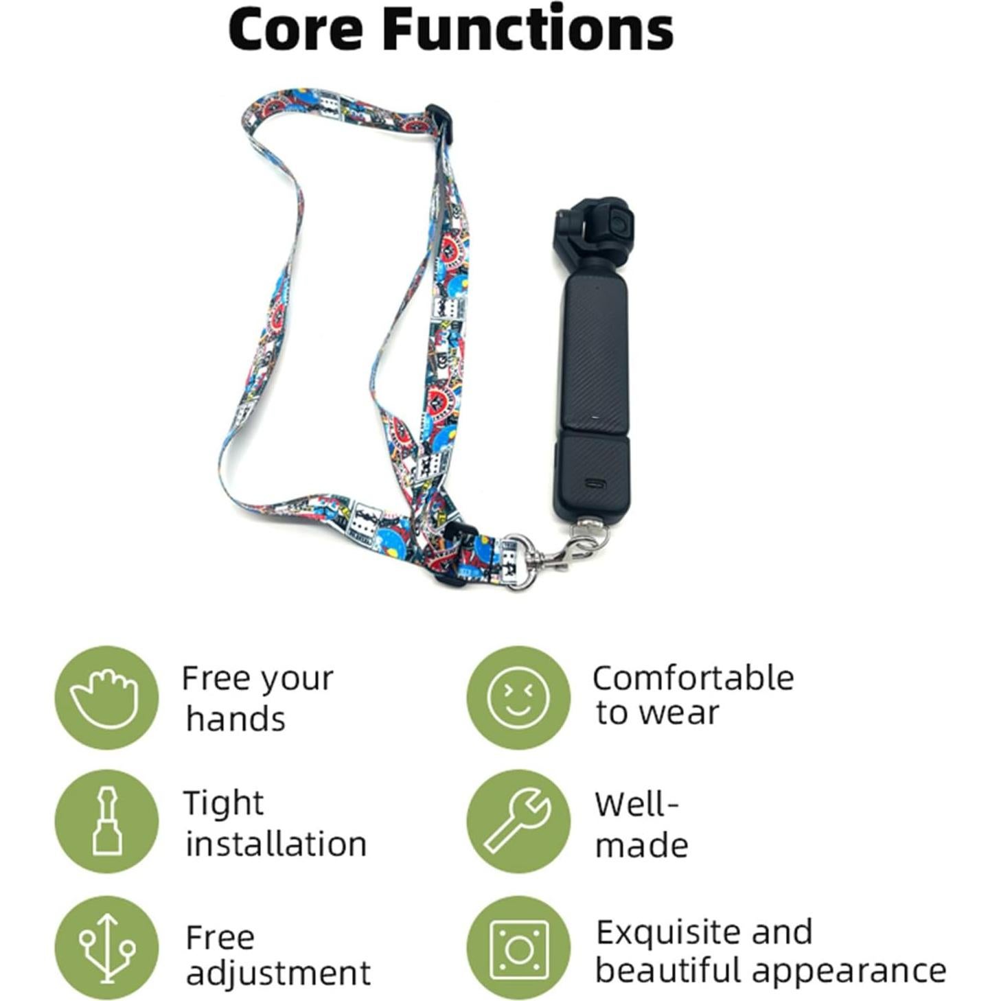 Correa Ajustable para Cuello DJI Osmo Pocket 3/2 - Lanyard Universal