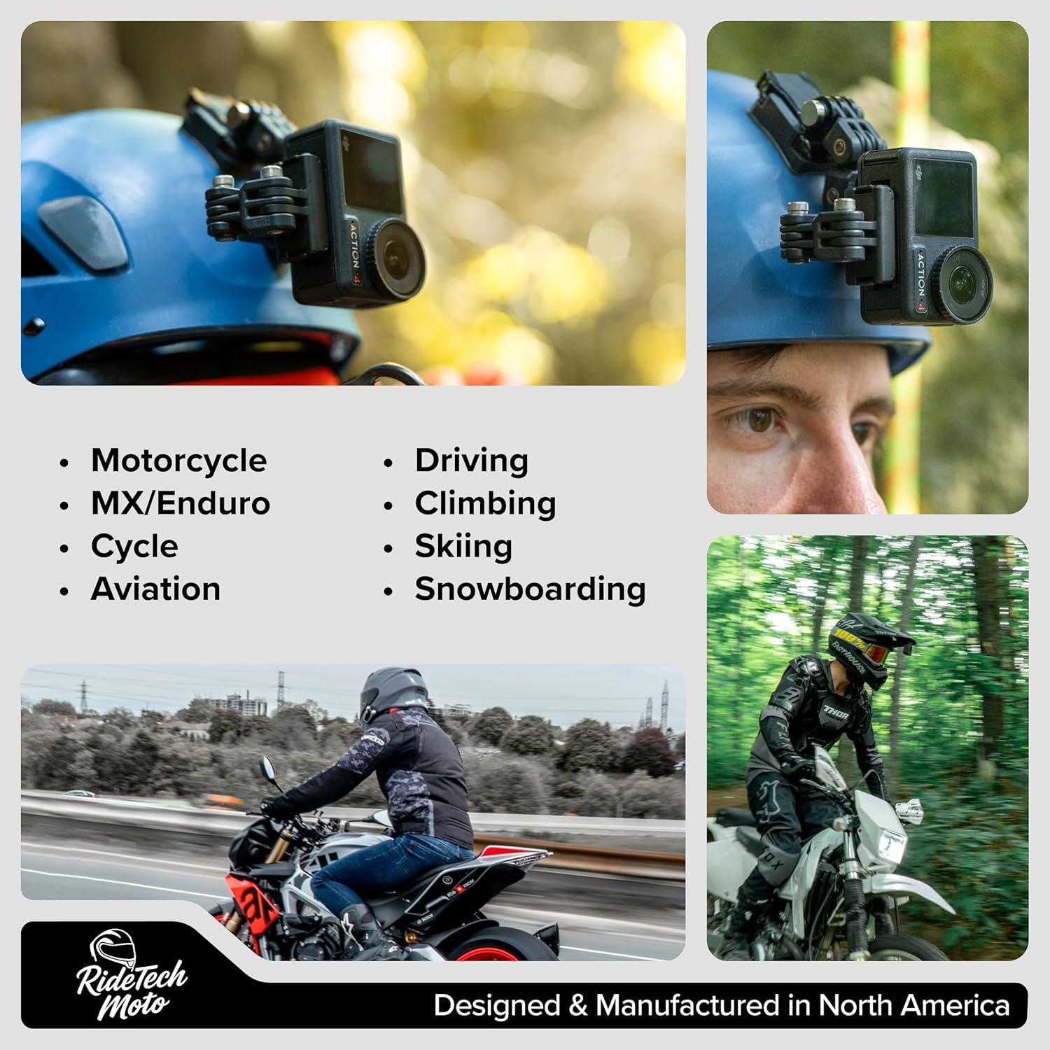 Adaptador Vertical de Centrado de Lente Ride Tech Moto - Compatible con GoPro, DJI, Insta360