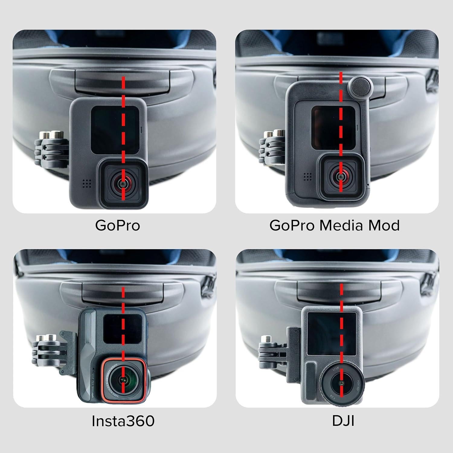 Adaptador Vertical de Centrado de Lente Ride Tech Moto - Compatible con GoPro, DJI, Insta360