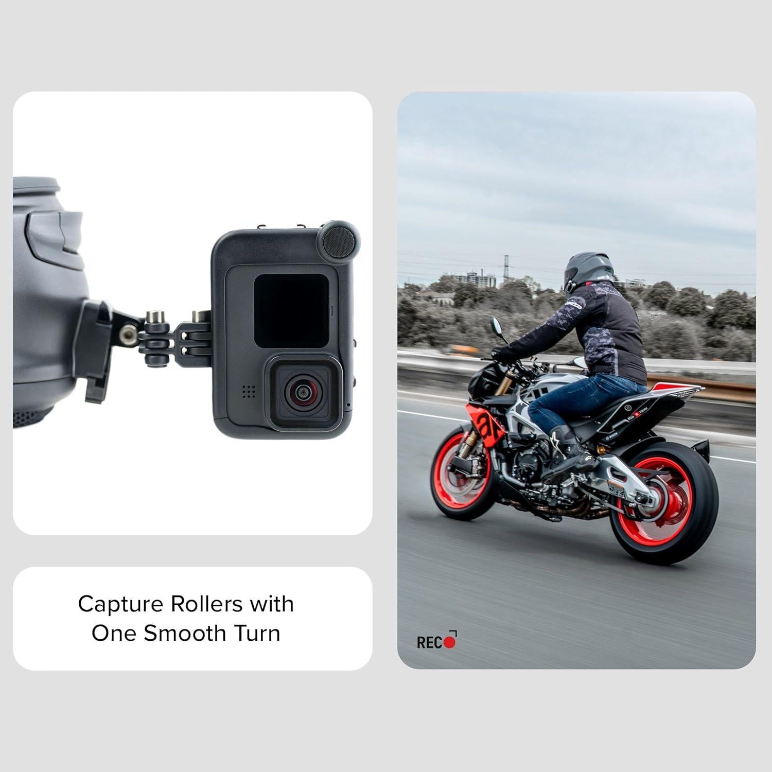 Adaptador Vertical de Centrado de Lente Ride Tech Moto - Compatible con GoPro, DJI, Insta360