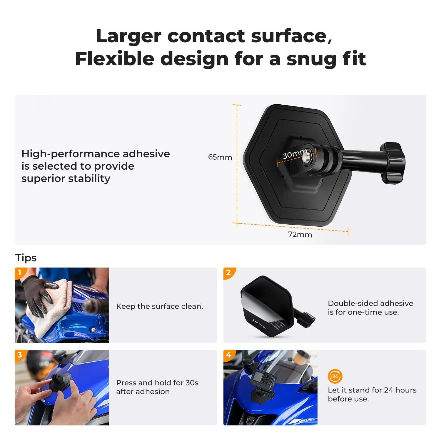 K&F Concept 3Pack Montaje Adhesivo Flexible para Cámaras de Acción